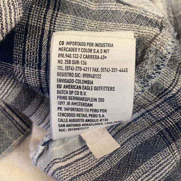 American Eagle Boyfriend Style Plaid Button Down Shirt - Picture 9 of 9